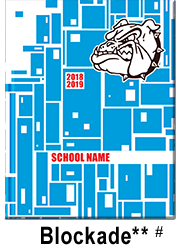 blockade yearbook cover, mascot, middle school yearbook 