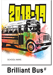 spray painted schoolbus, creative yearbook cover, yearbook inspiration