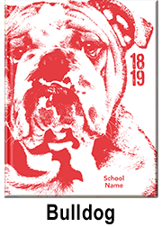bulldog yearbook cover, animal creative cover, middle school yearbook