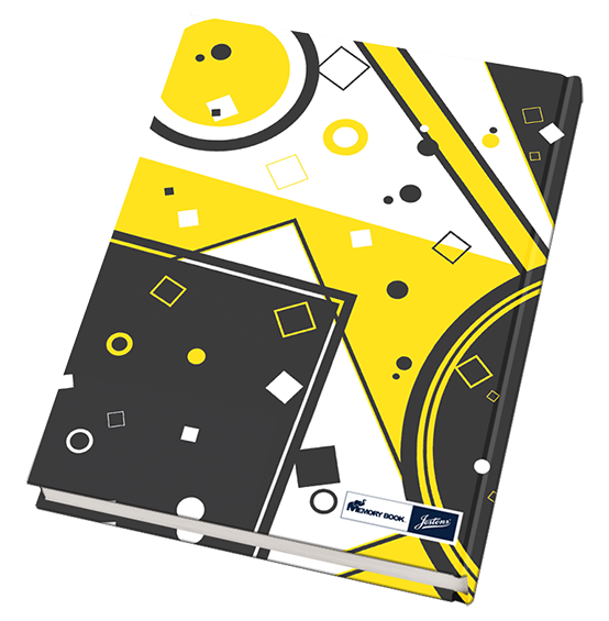 geometric shapes, elementary school yearbook cover, mascot cover