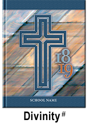 divinity yearbook cover, parochial school yearbook cover, elementary school yearbook cover