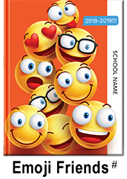 creative emoji yearbook theme, digital emojis, elementary school yearbook ideas