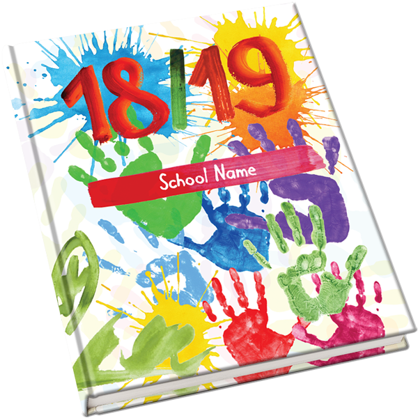 fingerpaint yearbook theme, colorful creative yearbook