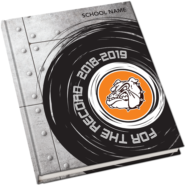 record cover, elementary school mascot, middle school yearbook