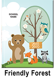 forest animals yearbook cover, animals creative theme or cover