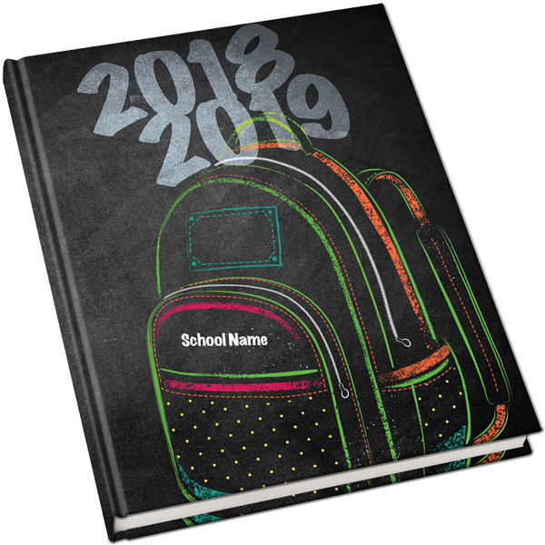 backpack yearbook cover, chalkboard backpack cover