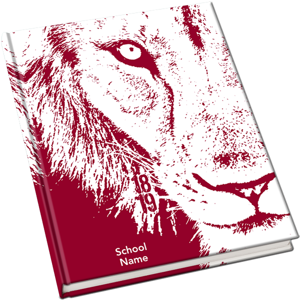 lion yearbook cover, animal creative cover, middle school yearbook