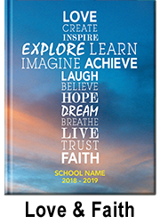 inspirational yearbook cover, love and faith yearbook cover, cross cover