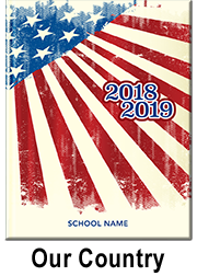 patriotic yearbook cover, american flag, elementary school yearbook cover