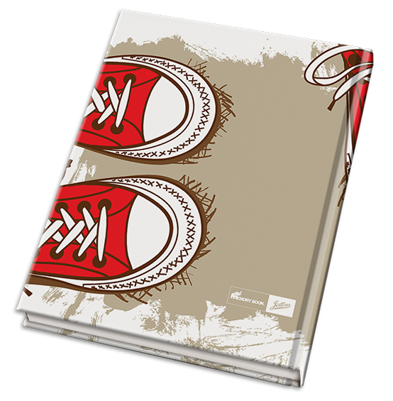 decorative shoes yearbook cover, middle school yearbook cover, creative yearbook cover