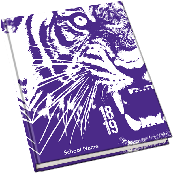 tiger yearbook cover, animal creative cover, middle school yearbook