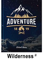 wilderness yearbook cover, adventure, camping inspiration, yearbook cover idea
