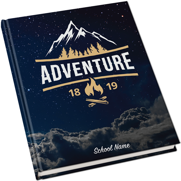 wilderness yearbook cover, adventure, camping inspiration, yearbook cover idea
